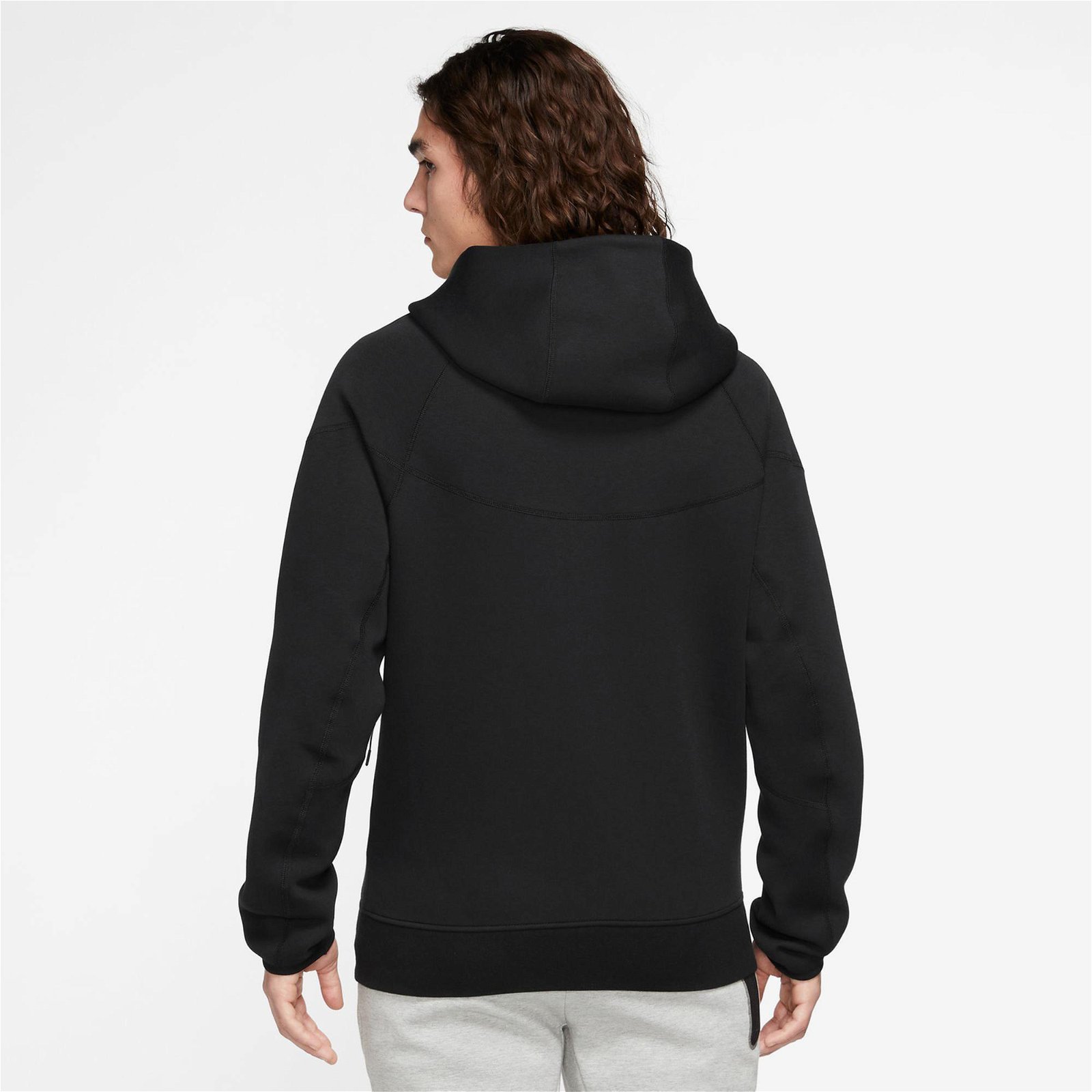 Nike Tech Fleece Full Zip Windrunner Hoodie Erkek Siyah Sweatshirt