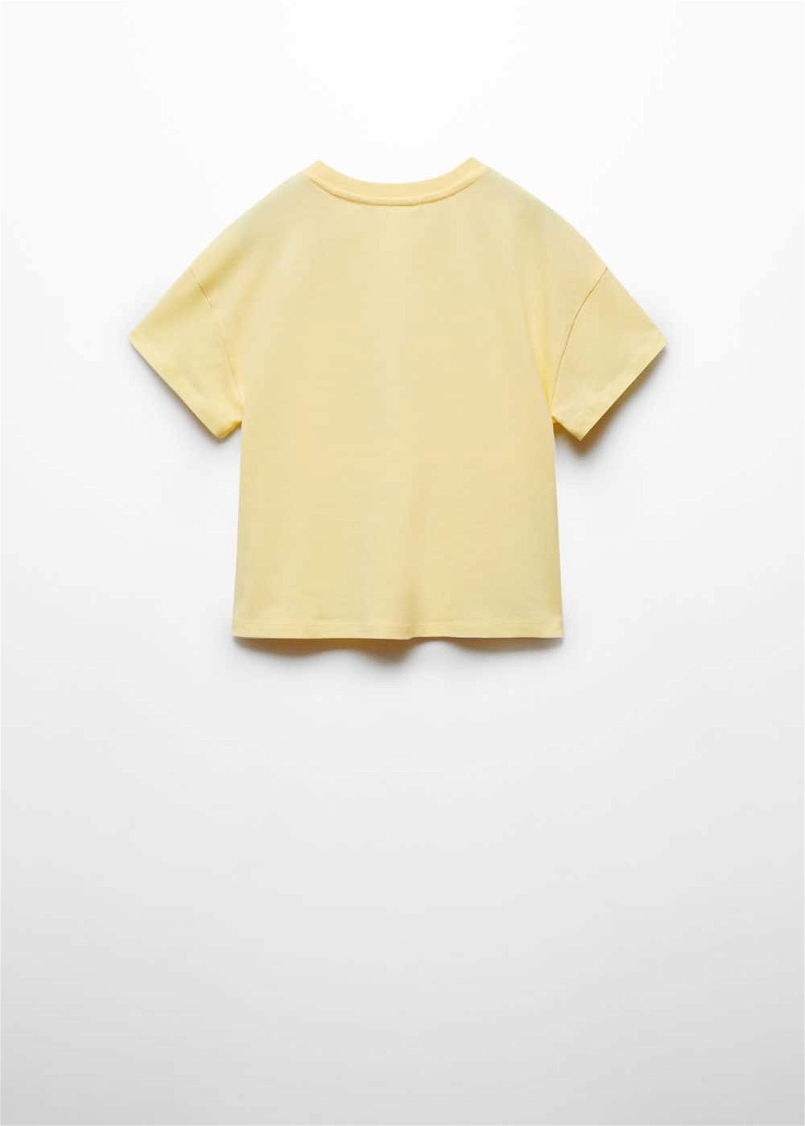Mango Çocuk Yazılı Dokuma Tişört Sari