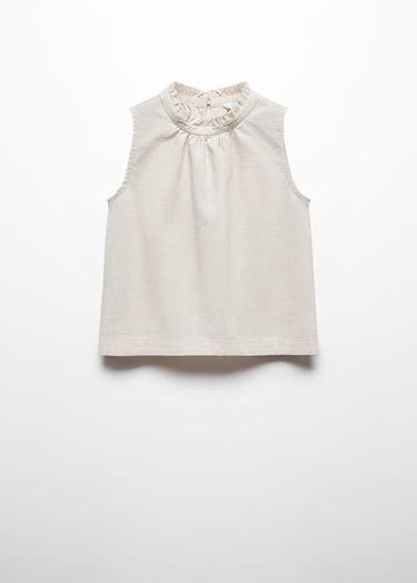 Mango Çocuk Keten Bluz Açık/Pastel Gri