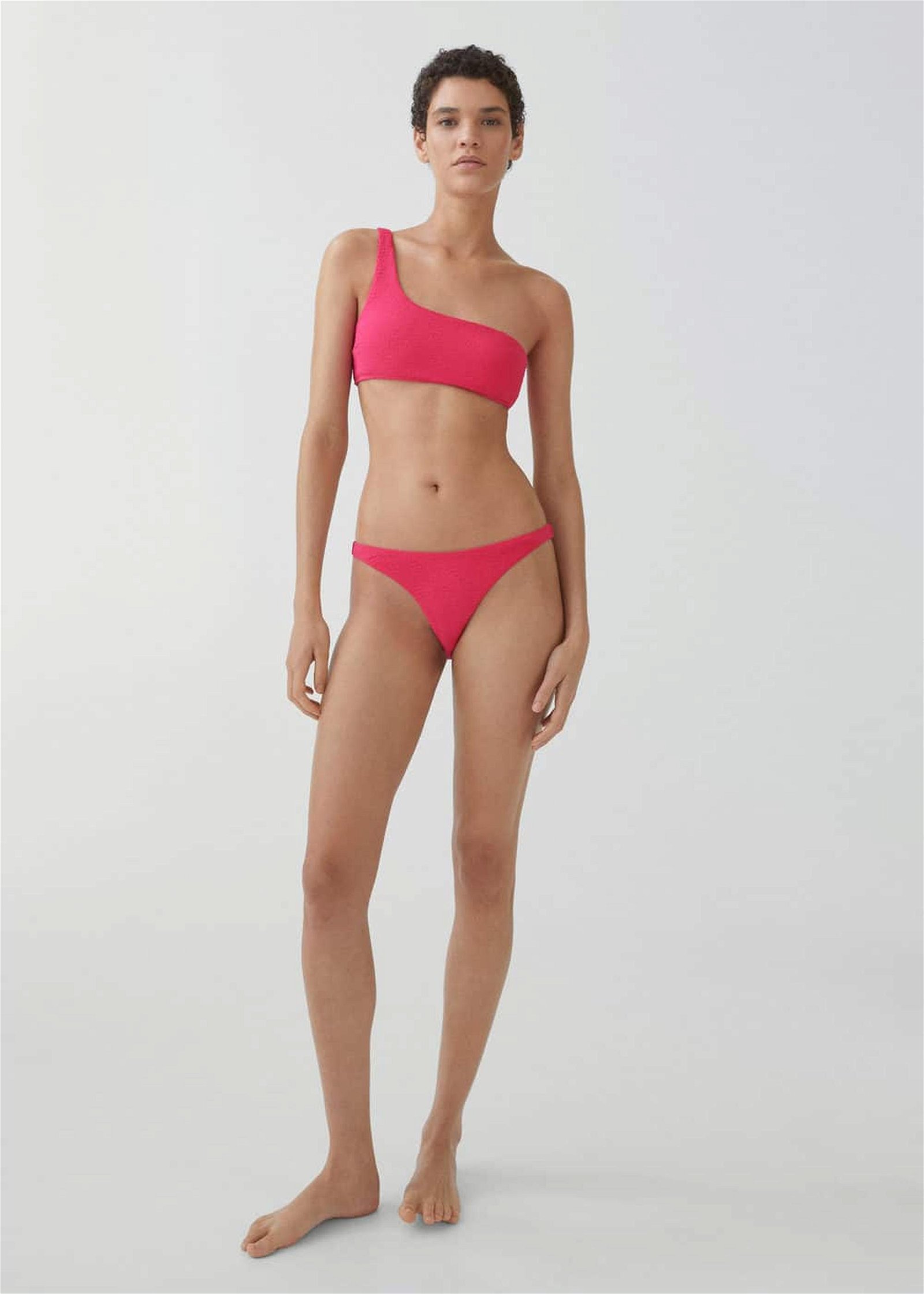 Mango Kadın Asimetrik Bikini Üstü Fuşya
