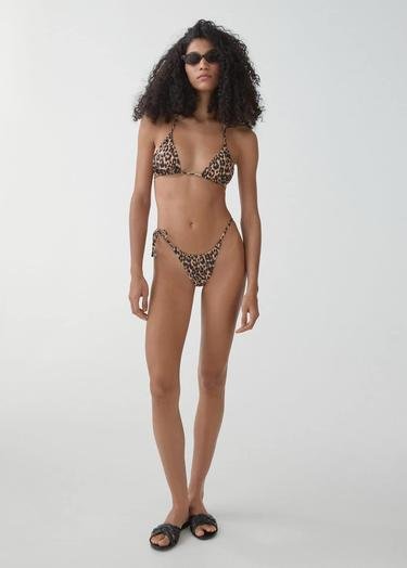  Mango Kadın Leopar Bikini Altı Kahverengi