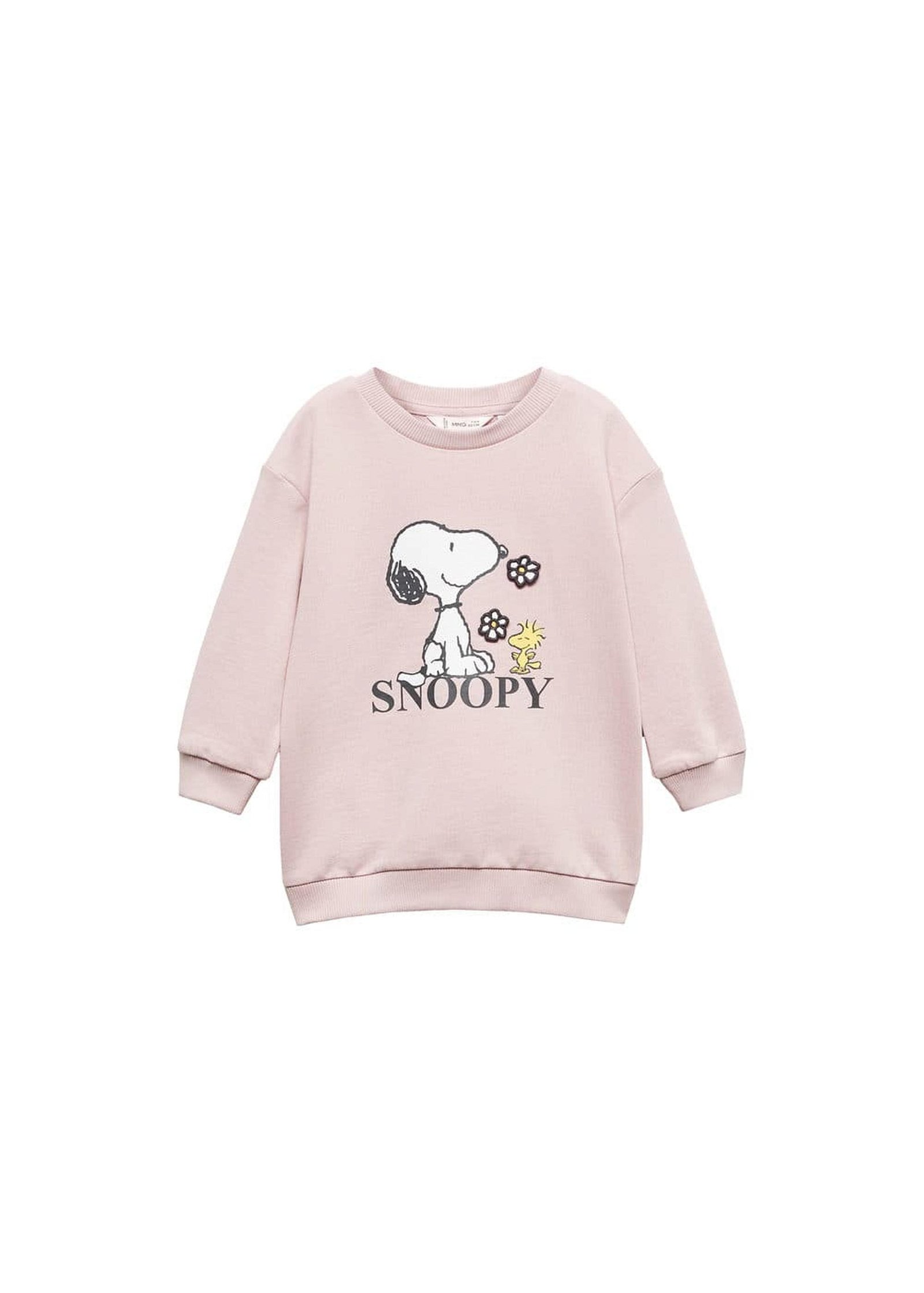 Mango Çocuk Snoopy Sweatshirt Elbise Açık/Pastel Mor
