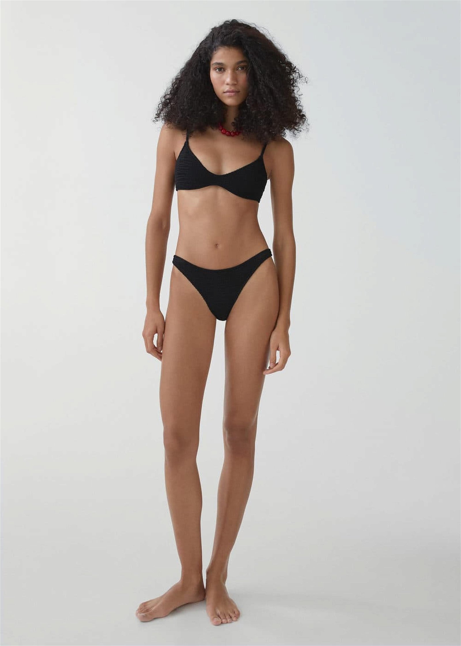 Mango Kadın Dokuma Bikini Altı Siyah