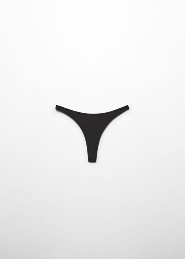  Mango Kadın Tanga Tarzı Bikini Altı Siyah
