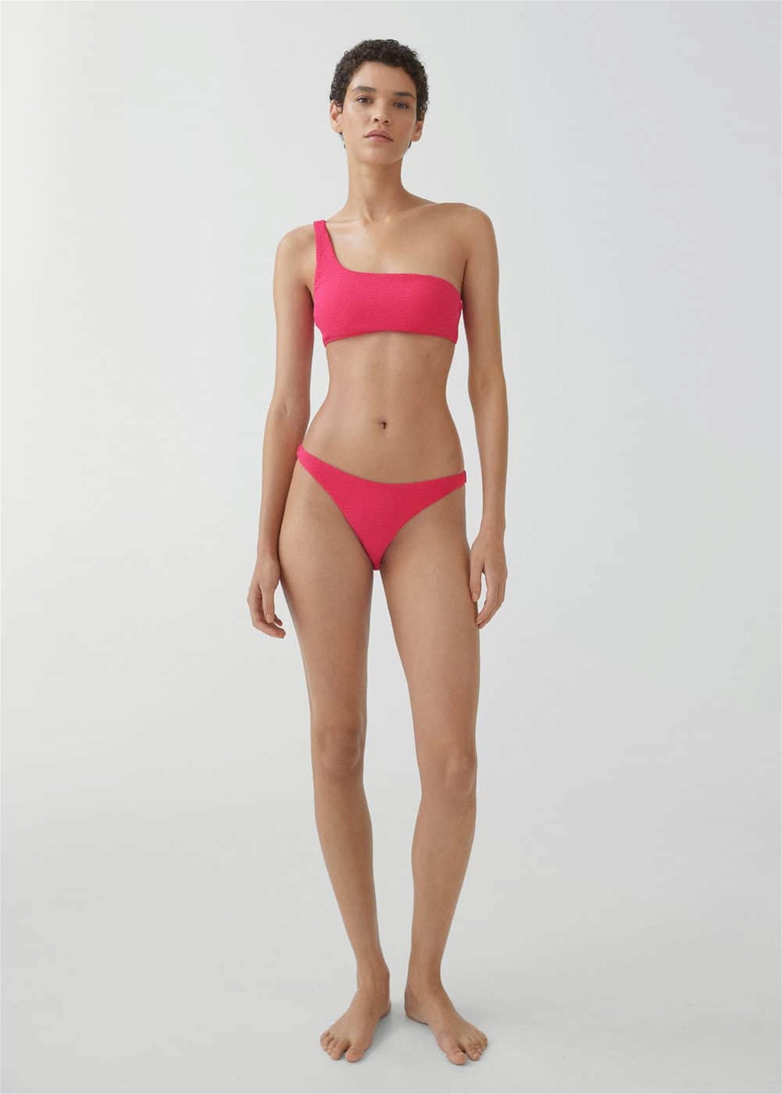 Mango Kadın Dokulu Klasik Bikini Altı Fuşya