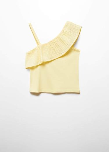  Mango Çocuk Fırfırlı Asimetrik Tişört Sari