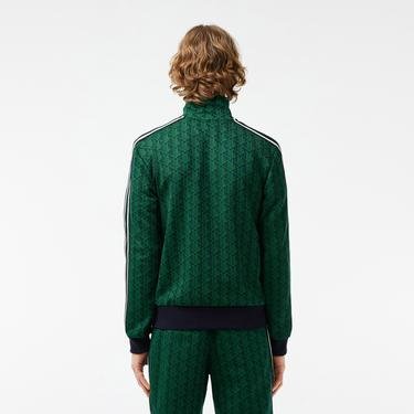  Lacoste Erkek Regular Fit Fermuarlı Monogram Yeşil Sweatshirt