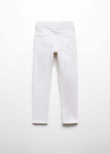  Mango Çocuk Pamuklu Skinny Jean Pantolon Beyaz