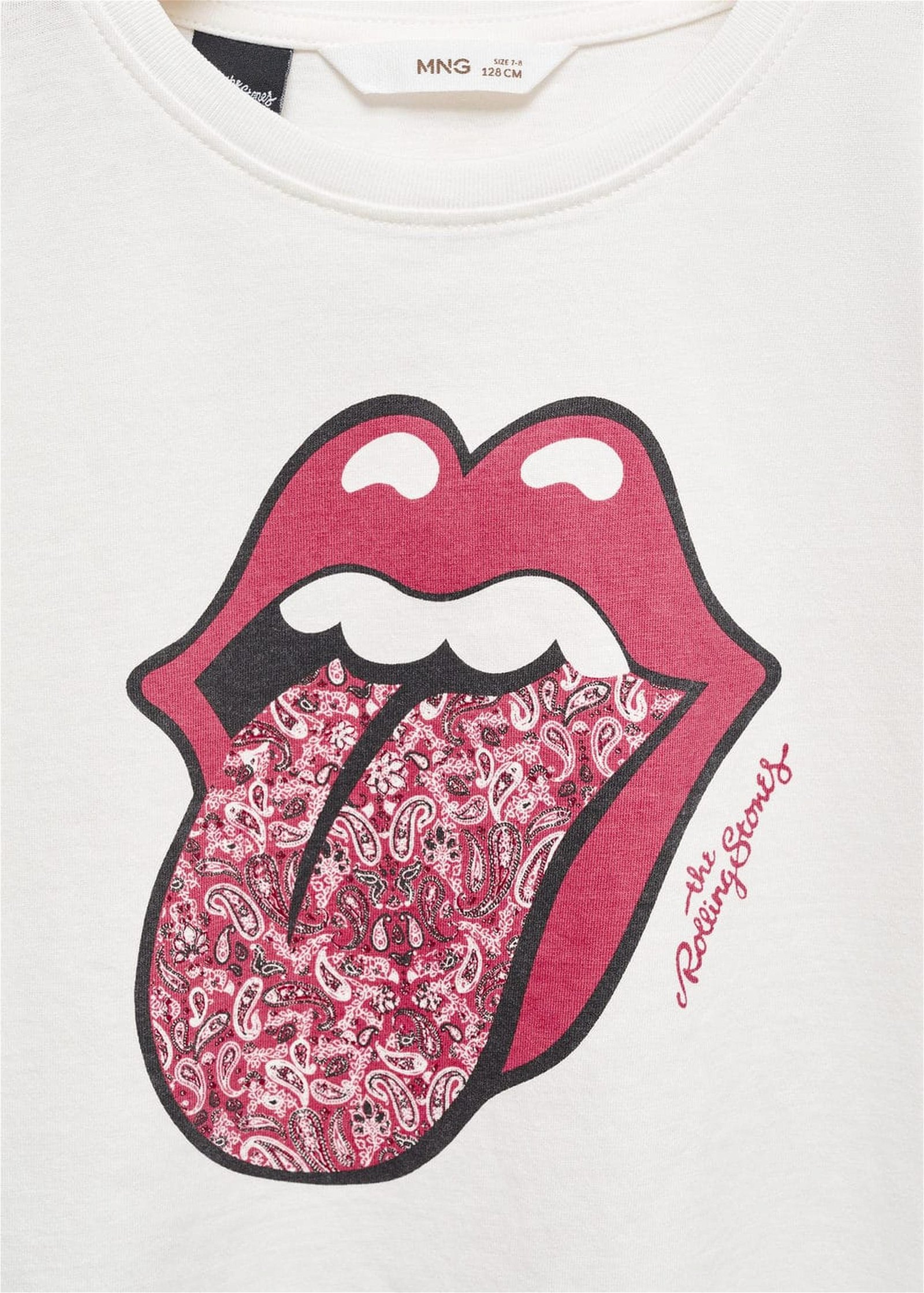 Mango Çocuk The Rolling Stones Tişört Kırık Beyaz