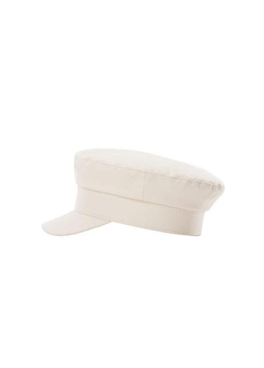  Mango Kadın Pamuklu Baker Şapka Kırık Beyaz