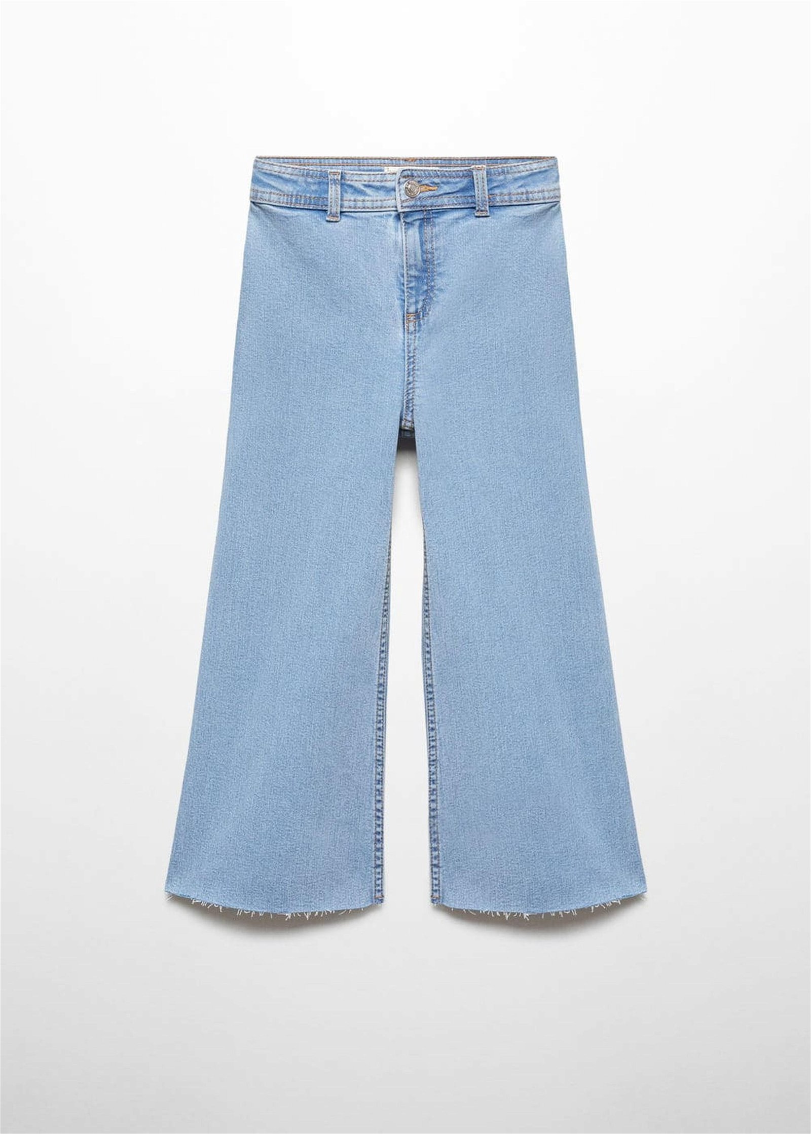 Mango Çocuk Yüksek Bel Culotte Jean Pantolon Açık Mavi