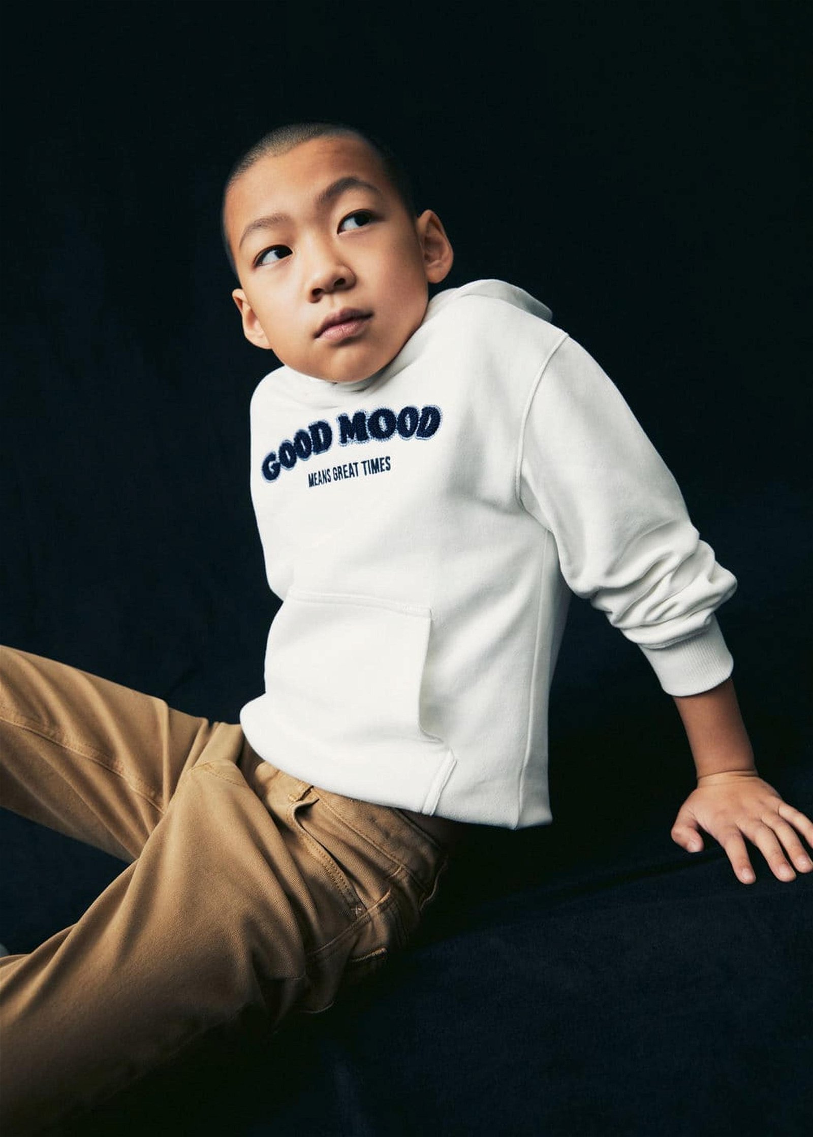 Mango Çocuk İşleme Detaylı Pamuklu Sweatshirt Kırık Beyaz