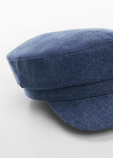 Mango Kadın Denim Baker Şapka Donuk Mavi