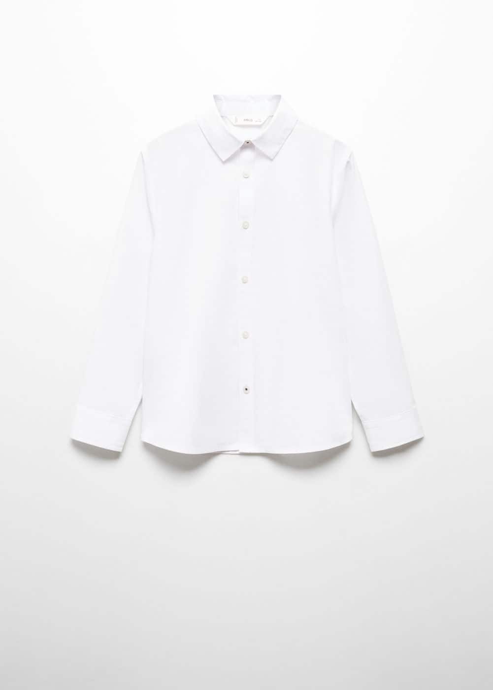 Mango Çocuk Normal Kesim Poplin Gömlek Elbise Beyaz