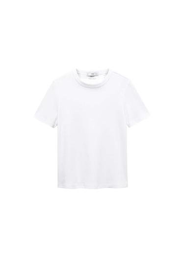  Mango Kadın Pamuklu Premium Tişört Beyaz