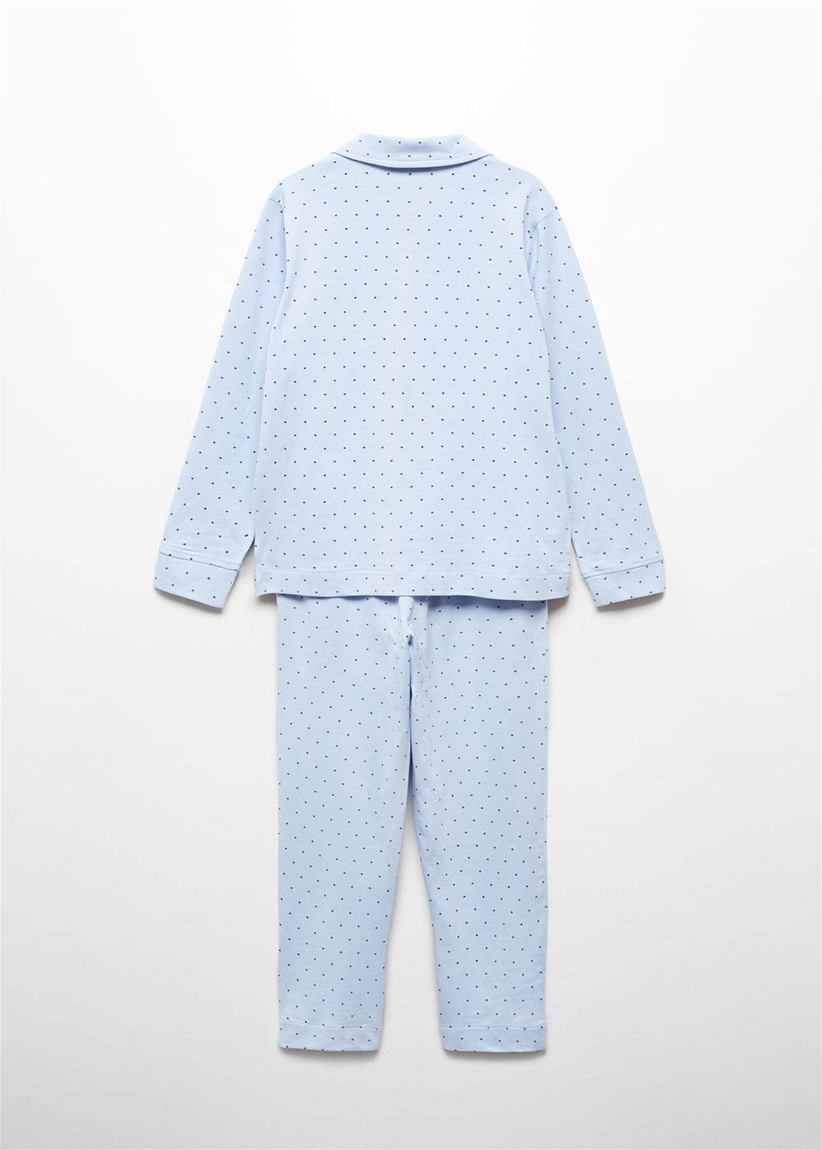 Mango Çocuk Desenli Uzun Pijama Gök Mavisi