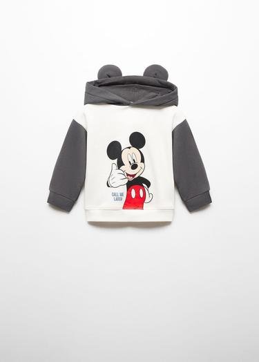  Mango Çocuk Mickey Mouse Sweatshirt Kırık Beyaz
