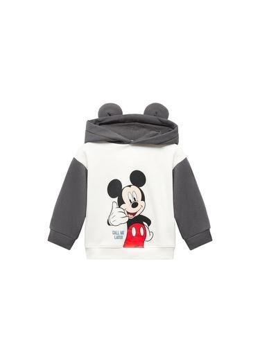  Mango Çocuk Mickey Mouse Sweatshirt Kırık Beyaz