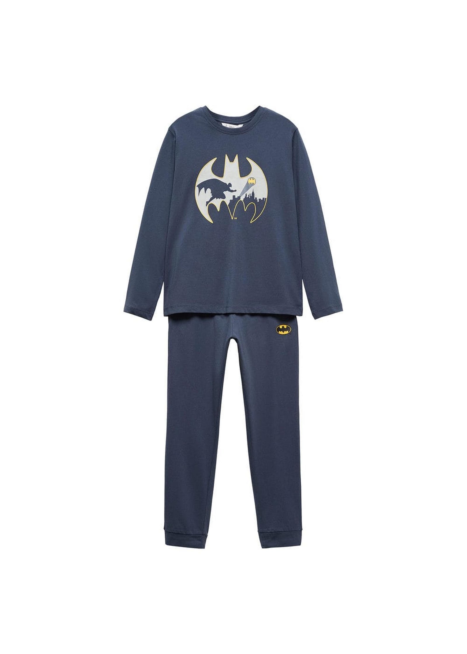 Mango Çocuk Batman Baskılı Uzun Pijama Takımı Gece Mavisi