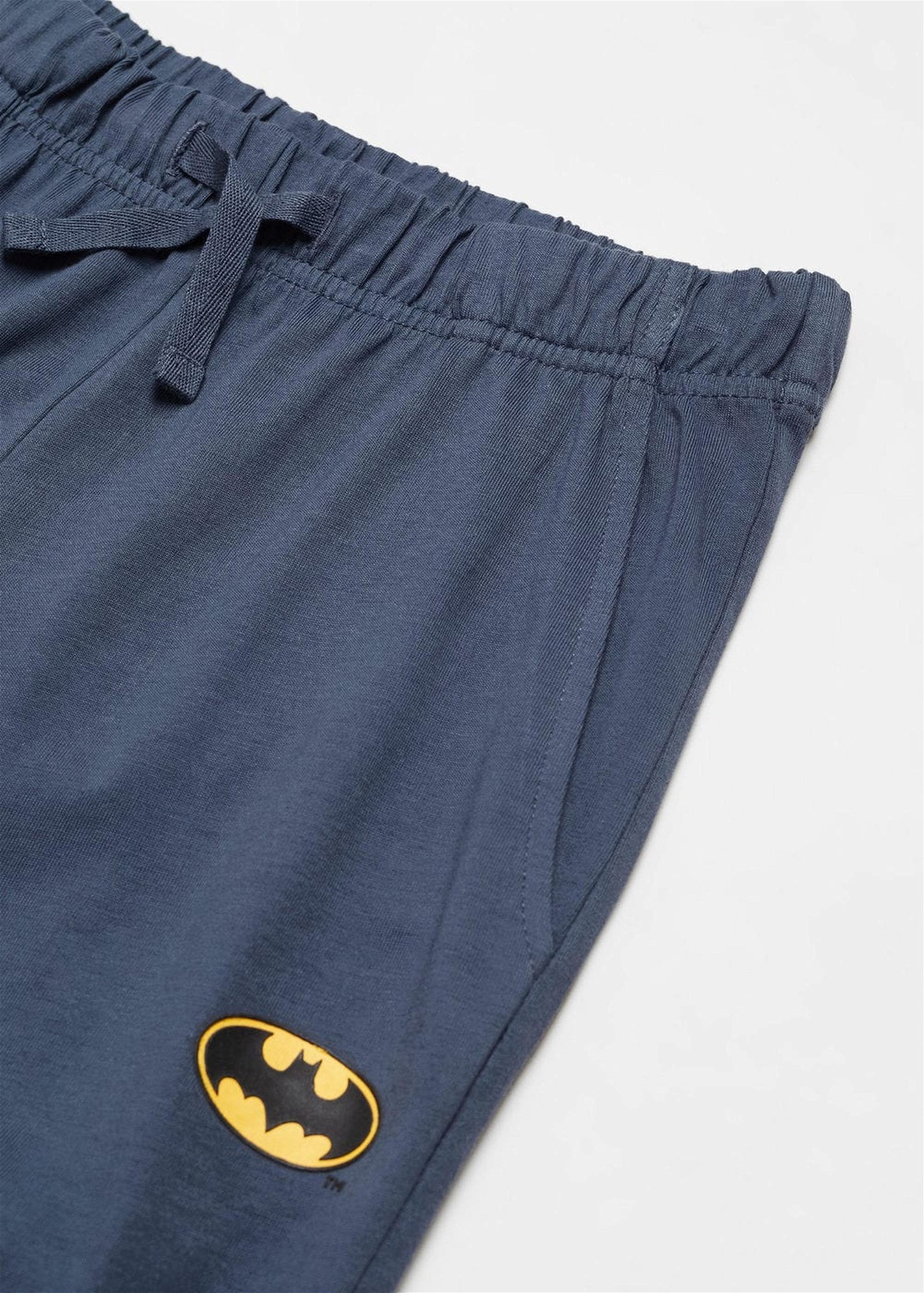 Mango Çocuk Batman Baskılı Uzun Pijama Takımı Gece Mavisi