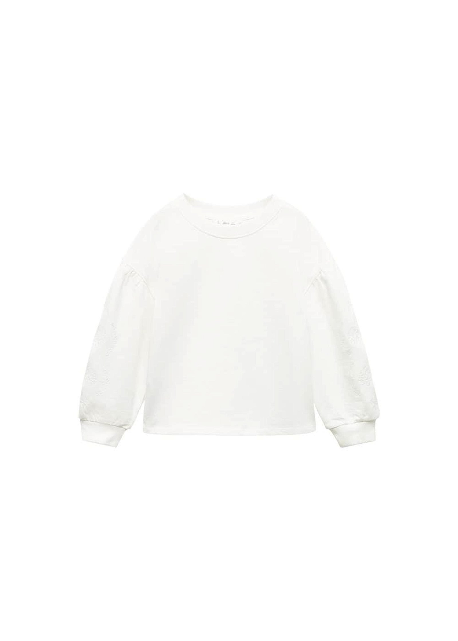 Mango Çocuk Kolları Işlemeli Sweatshirt Kırık Beyaz