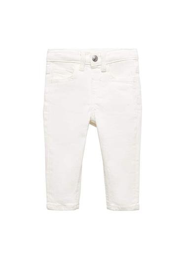  Mango Çocuk Pamuklu Skinny Jean Pantolon Beyaz