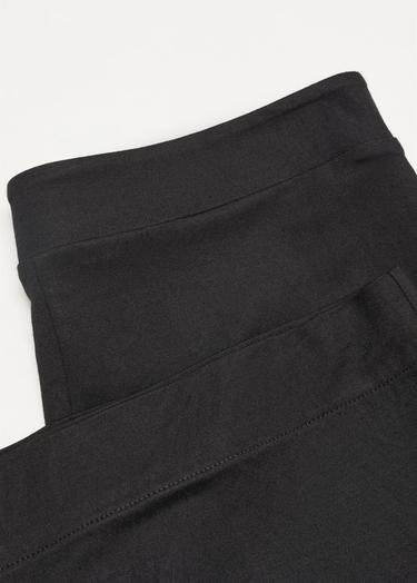  Mango Kadın Beli Elastik Cropped Pantolon Siyah