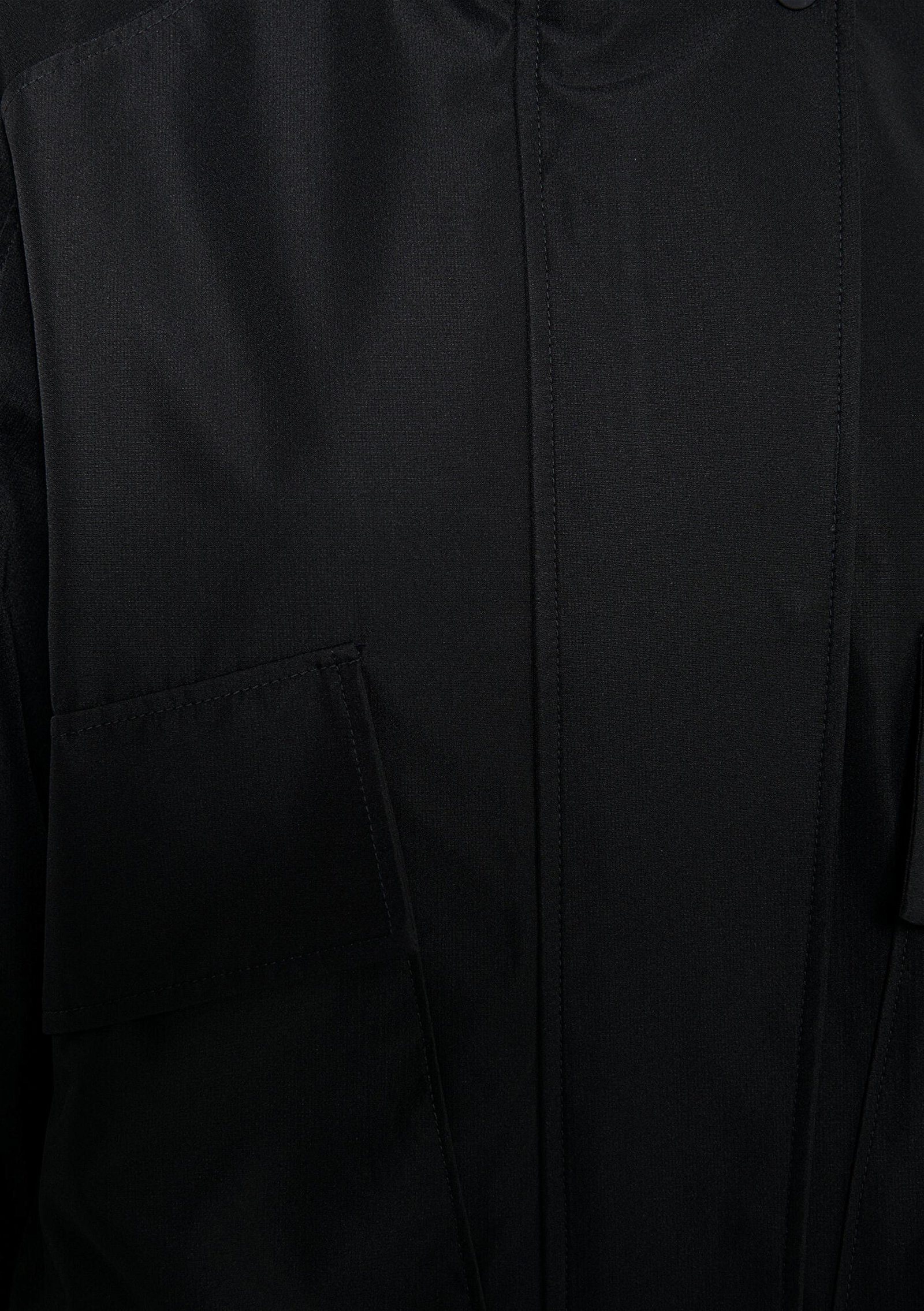 Mavi Kapüşonlu Siyah Ceket Oversize / Geniş Kesim 1110329-900
