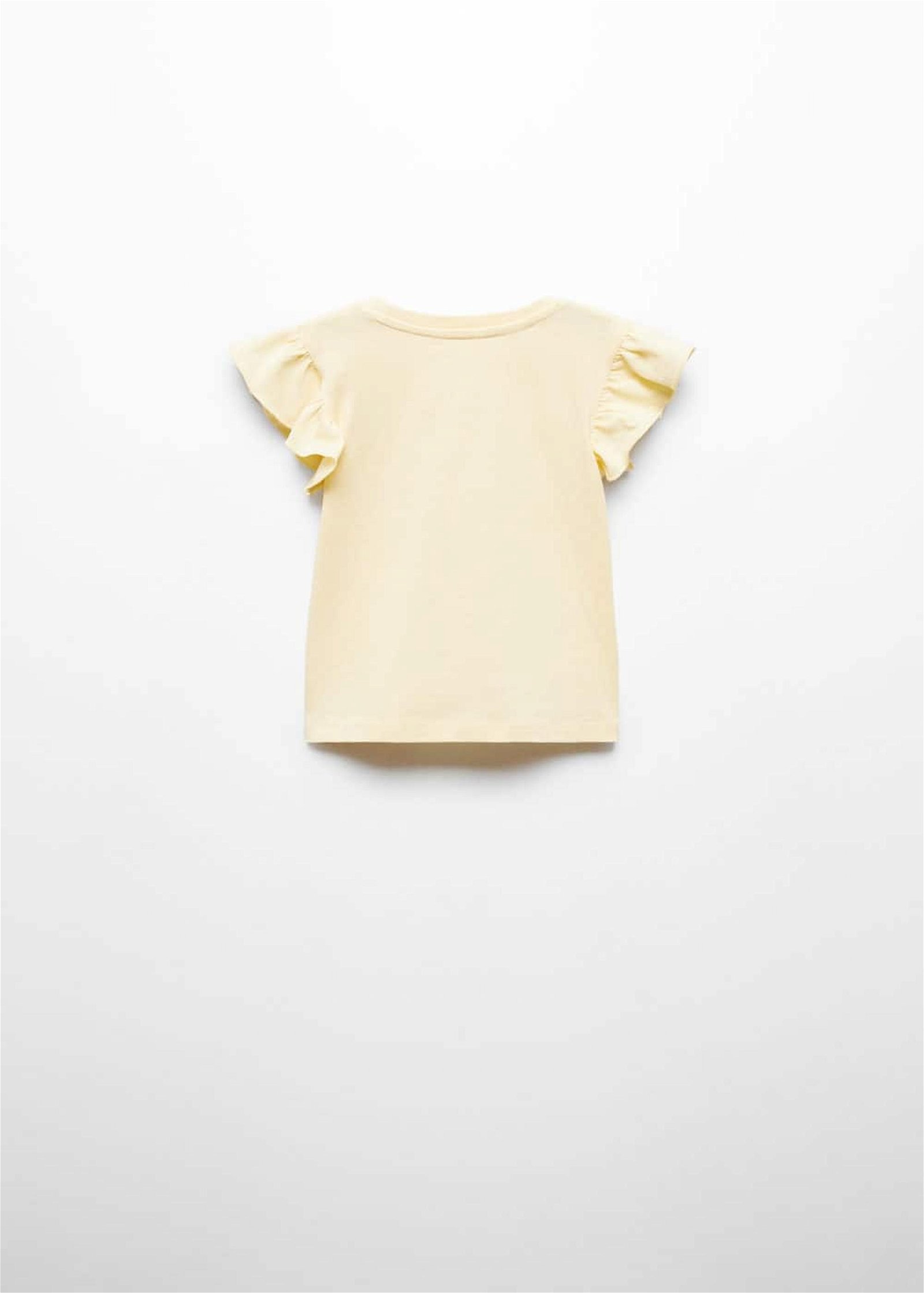 Mango Çocuk Fırfırlı Desenli Tişört Sari