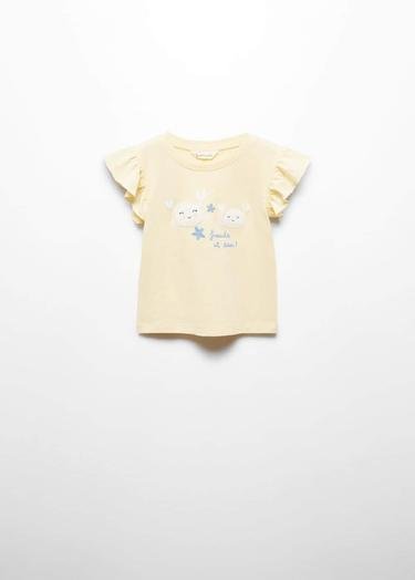  Mango Çocuk Fırfırlı Desenli Tişört Sari