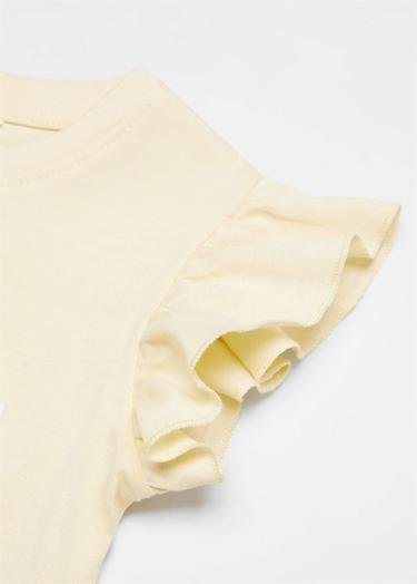  Mango Çocuk Fırfırlı Desenli Tişört Sari