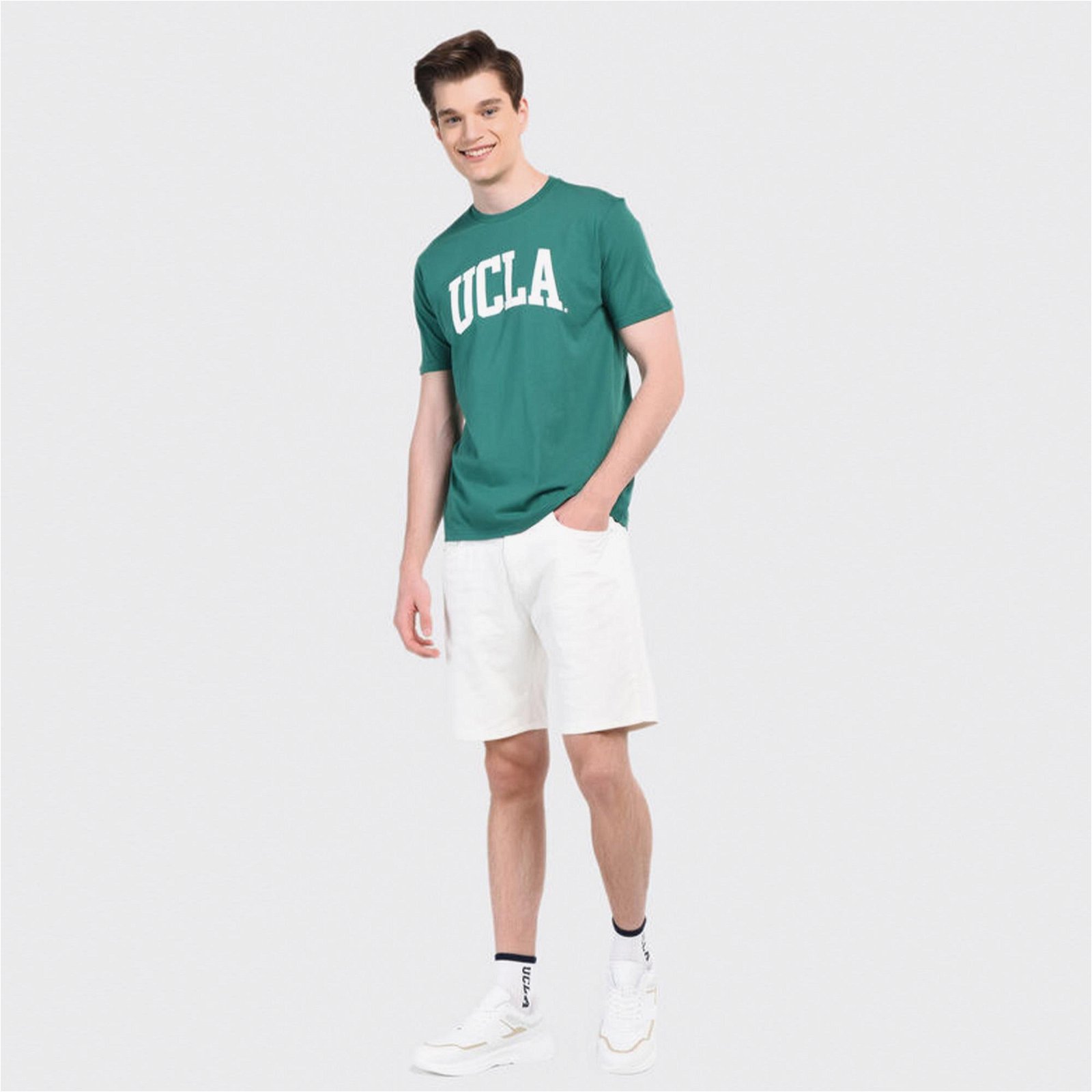 Ucla Culver Erkek Yeşil Bisiklet Yaka T-Shirt