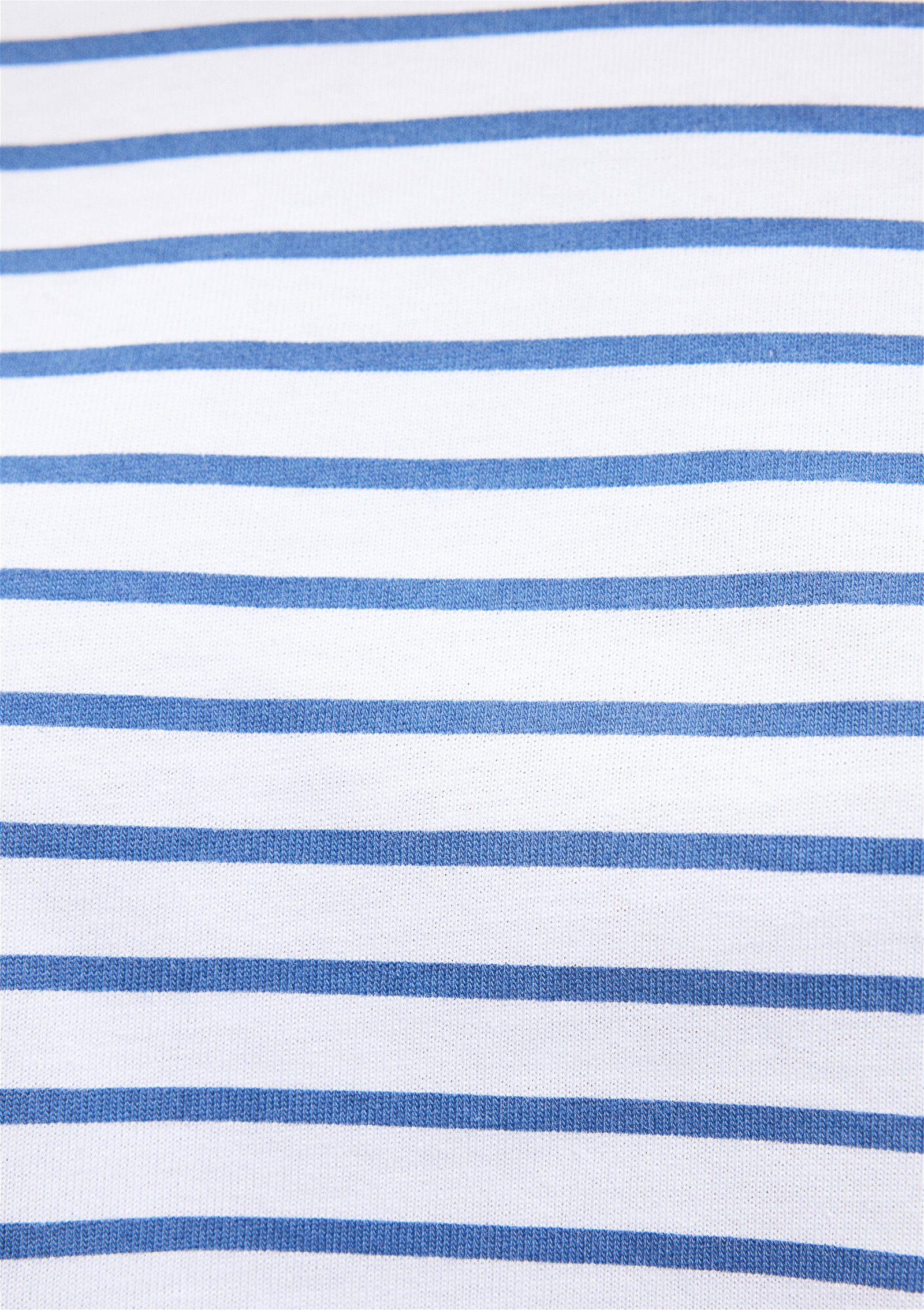 Mavi Mavi Çizgili Beyaz Crop Tişört 1612357-87053