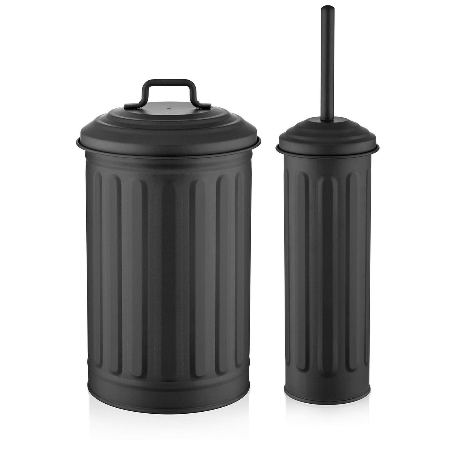 The Mia Çöp Kovası & Tuvalet Fırçası Seti Siyah MGL0059