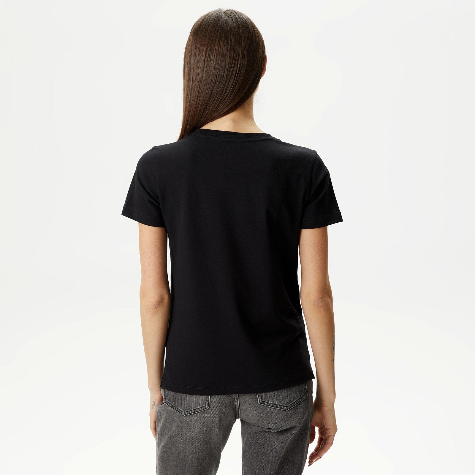 Guess Ss CN Gold Triangle Kadın Siyah T-Shirt