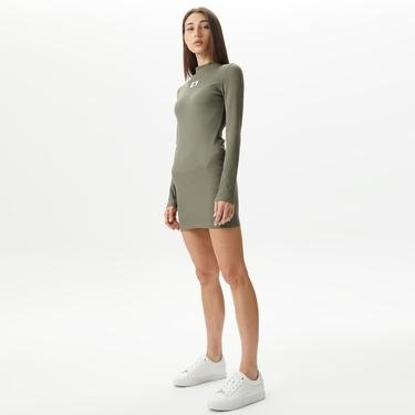  Calvin Klein Jeans Woven Label Kadın Yeşil Elbise