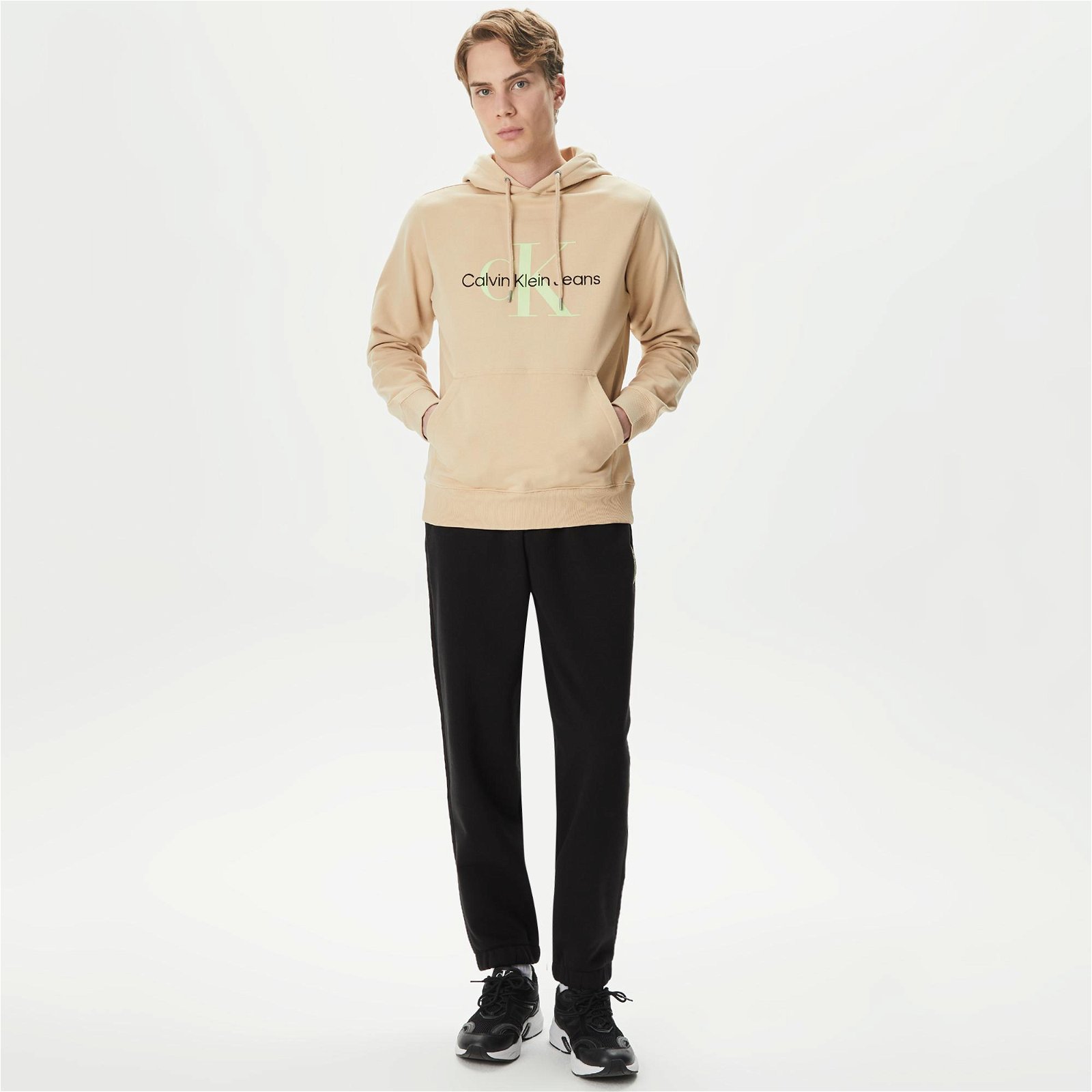 Calvin Klein Jeans Core Essentials Erkek Bej Sweatshirt