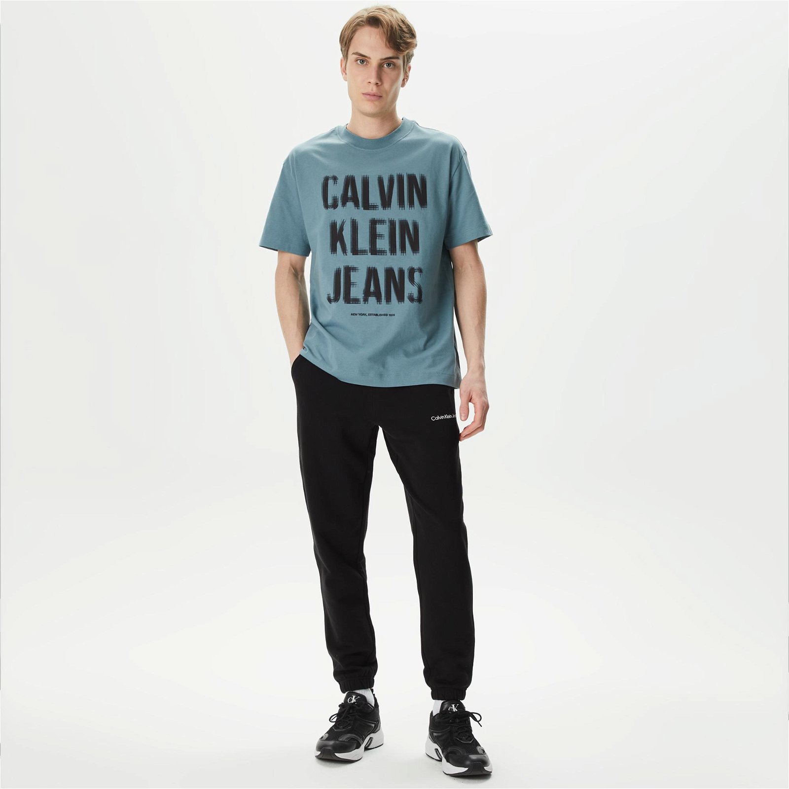 Calvin Klein Jeans Senses Erkek Mavi T-Shirt