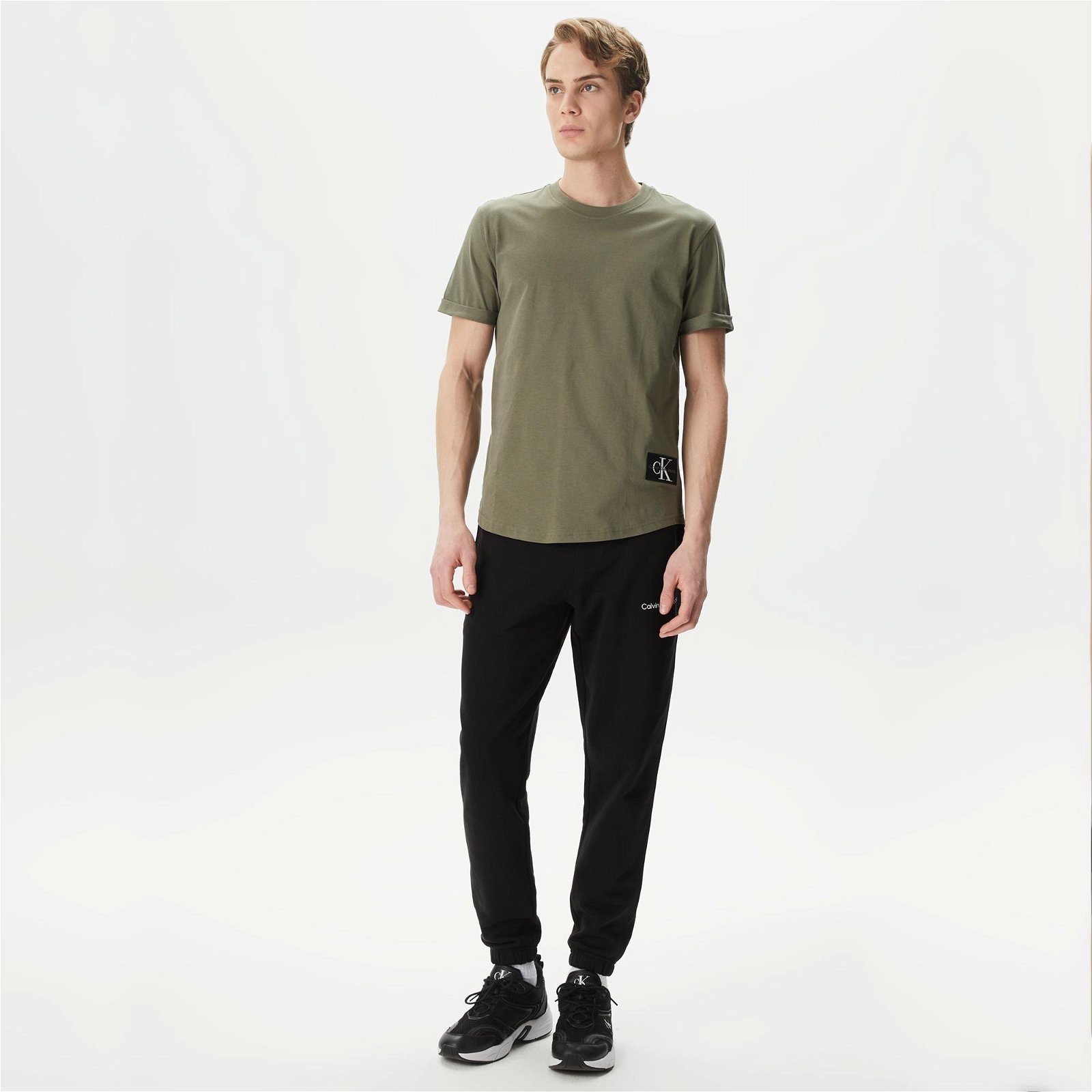Calvin Klein Jeans Monologo Badge Erkek Yeşil T-shirt