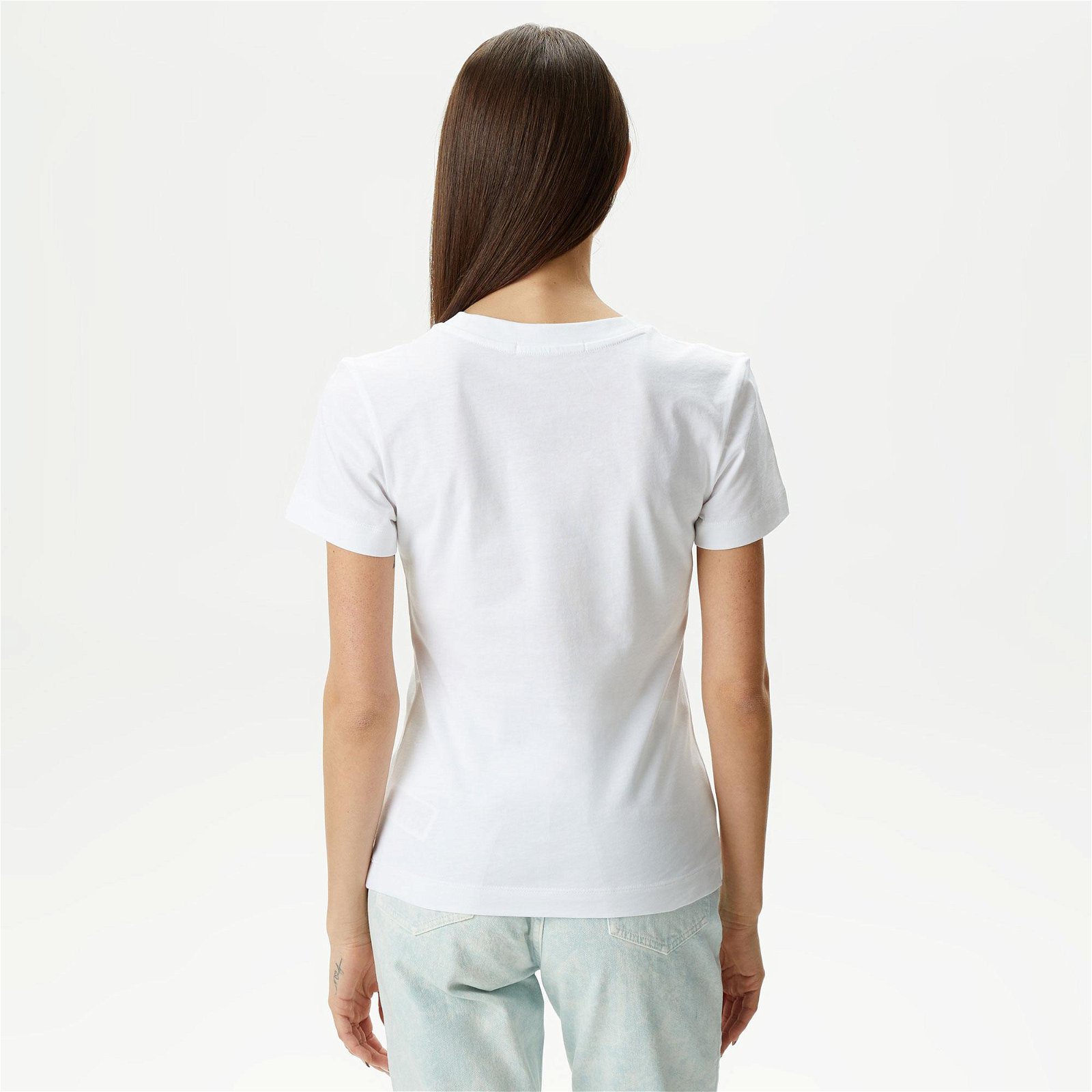 Calvin Klein Jeans Monologo Kadın Beyaz T-Shirt