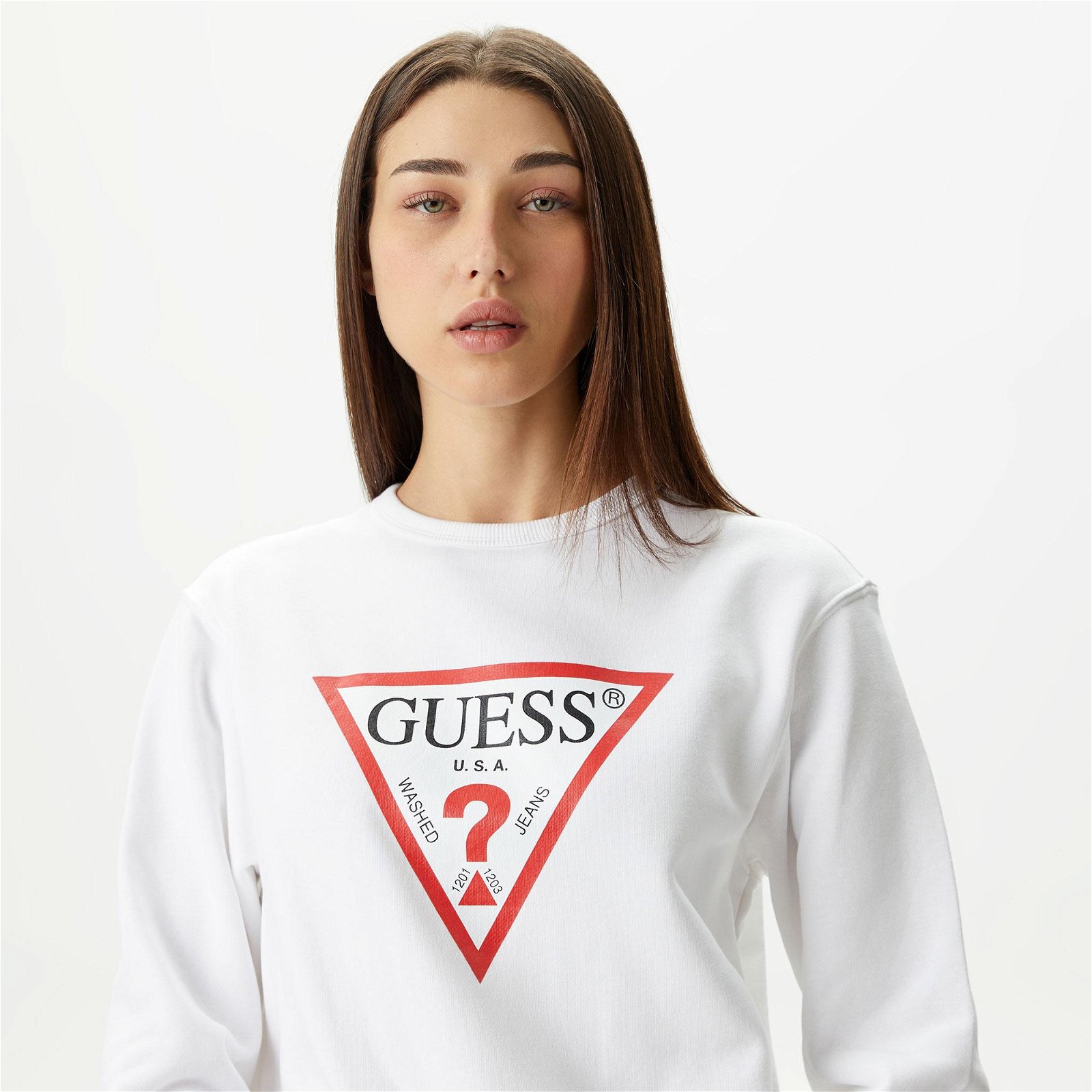 Guess CN Original Kadın Beyaz Sweatshirt