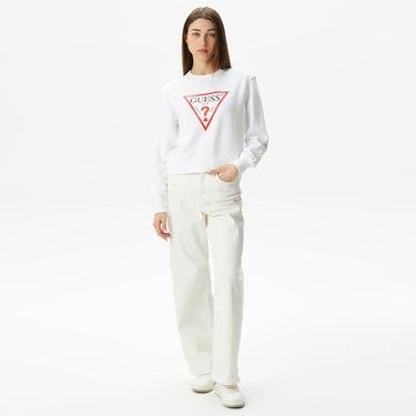  Guess CN Original Kadın Beyaz Sweatshirt