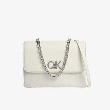  Calvin Klein Re-Lock Kadın Gri Omuz Çantası