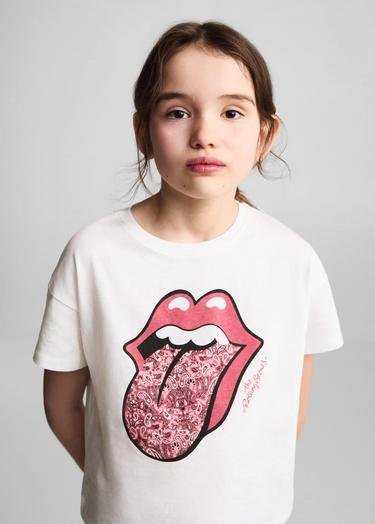  Mango Çocuk The Rolling Stones Tişört Kırık Beyaz