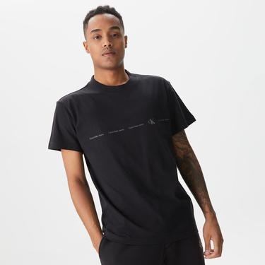  Calvin Klein Jeans Logo Repeat Erkek Siyah T-Shirt