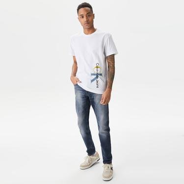  Calvin Klein Jeans Senses Erkek Beyaz T-Shirt
