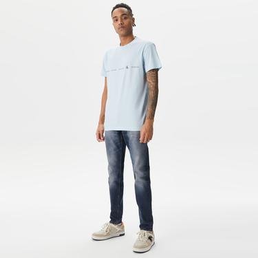  Calvin Klein Jeans Logo Repeat Erkek Mavi T-Shirt