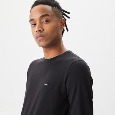  Calvin Klein Stretch Slim Fit Ls Erkek Siyah T-Shirt