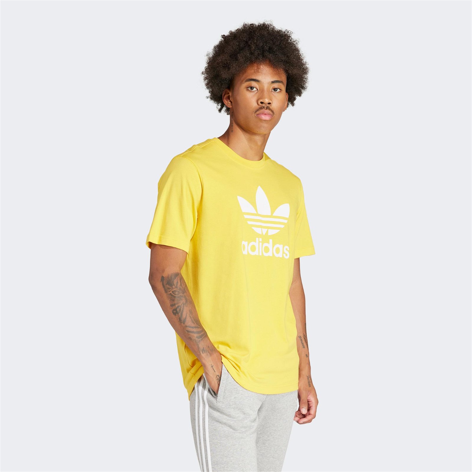 adidas Trefoil Erkek Sarı T-Shirt