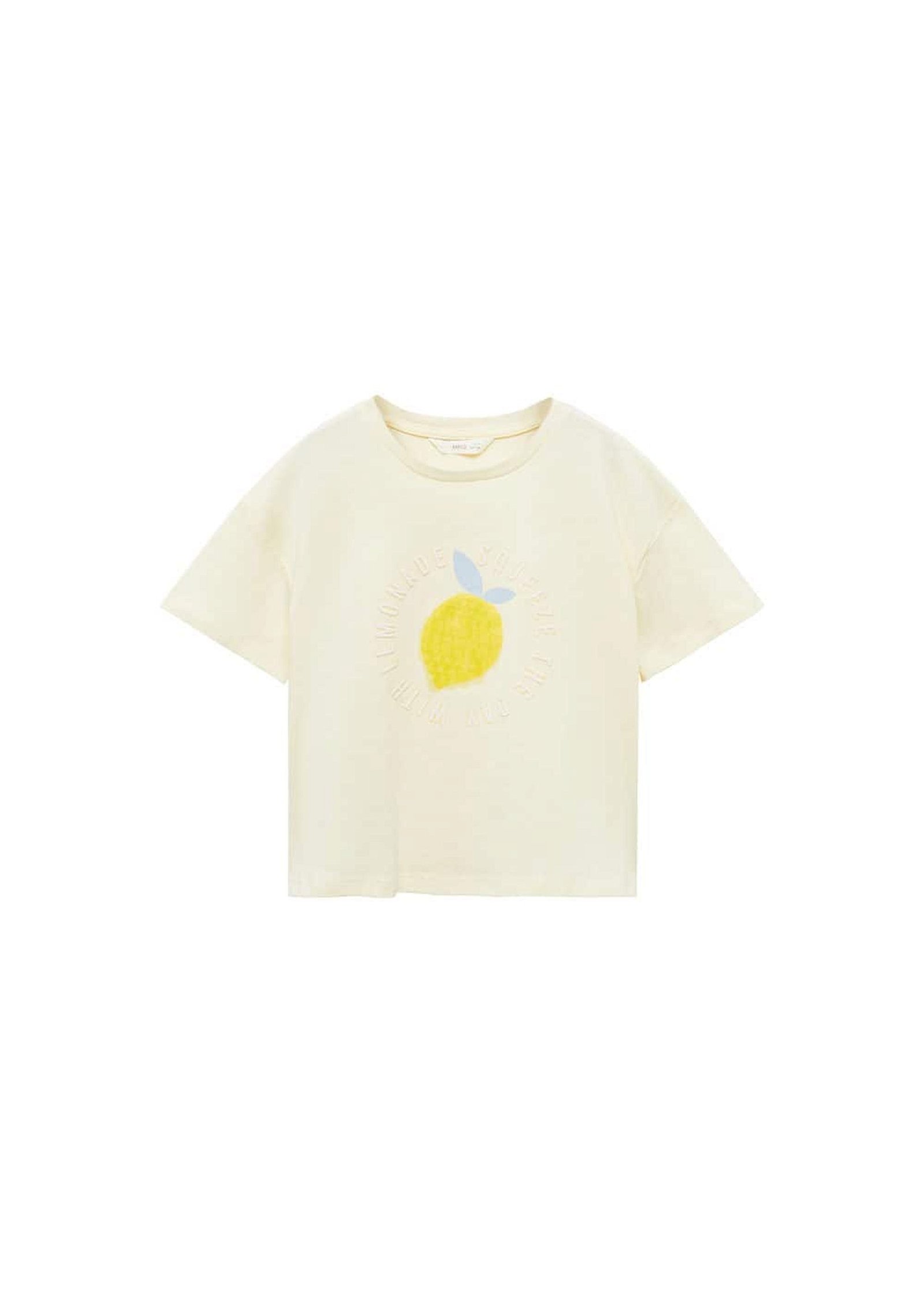 Mango Çocuk Desenli Pamuklu Tişört Sari